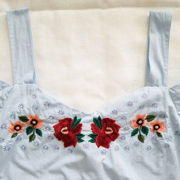 Miami Embroidered Blue Summer Tunic Size XS - Picture 6 of 9